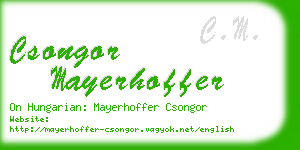 csongor mayerhoffer business card